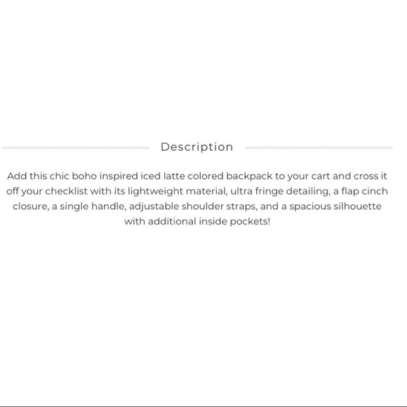 Maple Fringe Drawstring Convertible Backpack
Vegan leather - Picture 6 of 7